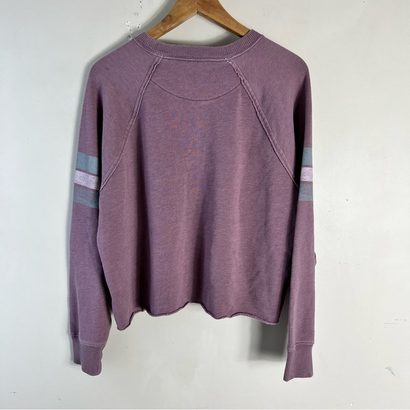 Aerie Sweater Size Medium Purple Cropped Oversized Slouchy NYC Pullover Cozy - Picture 6 of 9